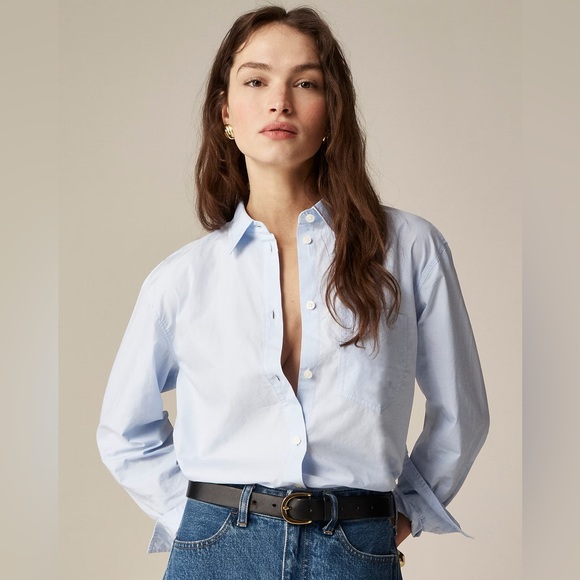 J. Crew Tops - J CREW Garçon classic shirt in cotton poplin Blue Eoe Size 12 NWT $98 BY715